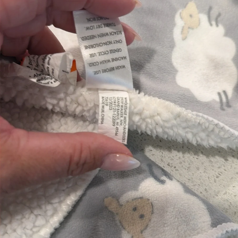 Lullaby Lane Gray Sheep Patterned Baby Blanket